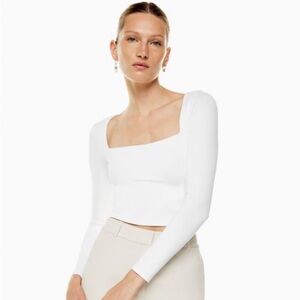 Aritzia Contour Squareneck Longsleeve Crop Top
